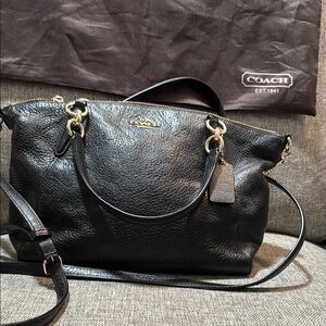 Coach Black Shoulder Bag with Gold Hardware